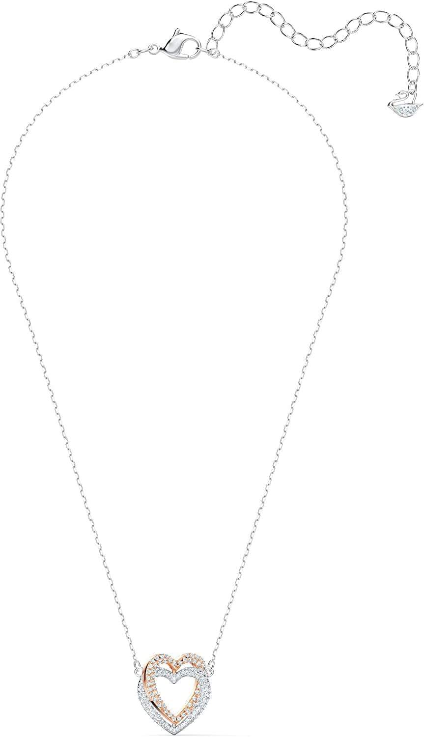 Infinity Heart Jewelry Collection, Rose Gold & Rhodium Tone Finish, Clear Crystals