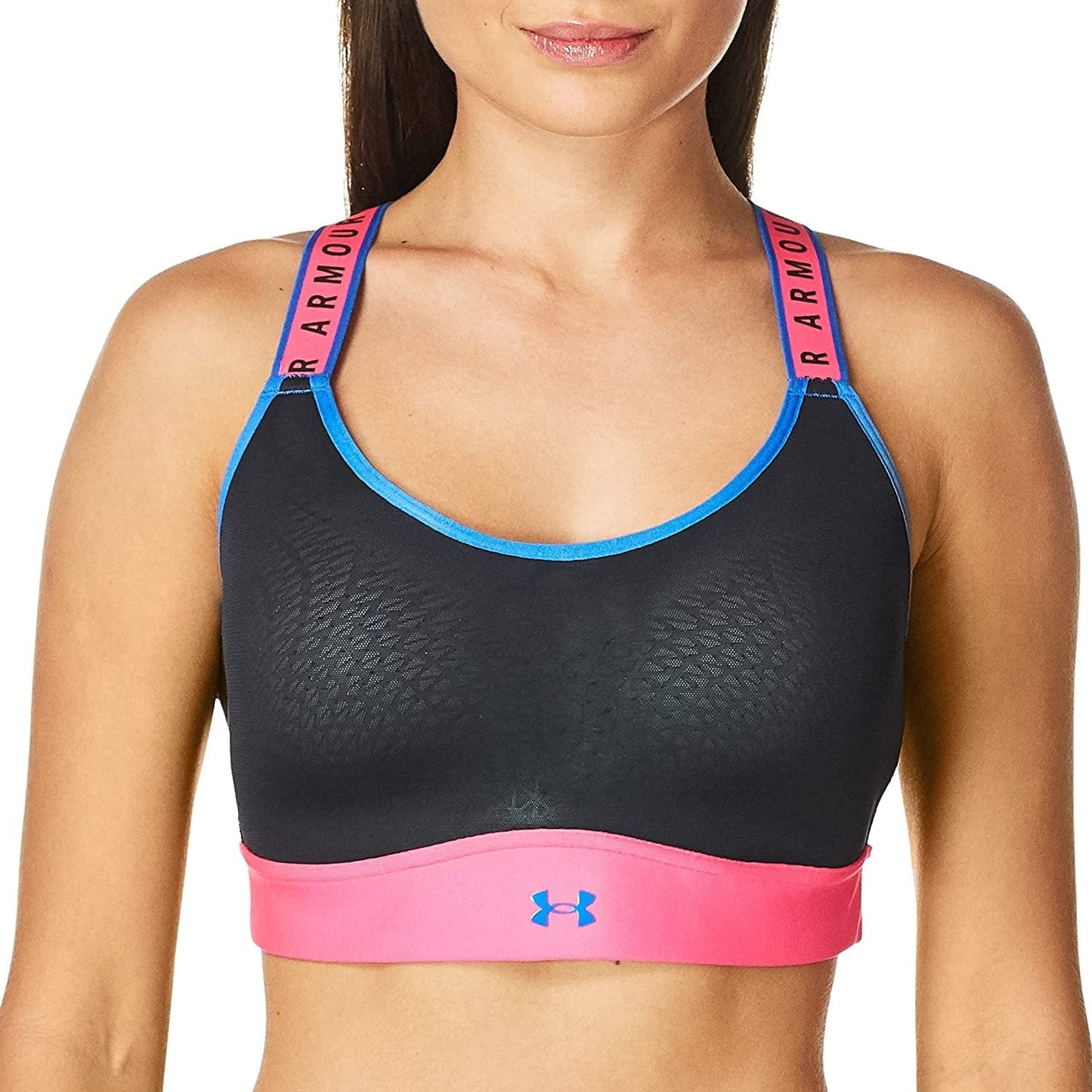 Infinity Mid Blocked Bra Black/Water/Victory Blue / X-Small