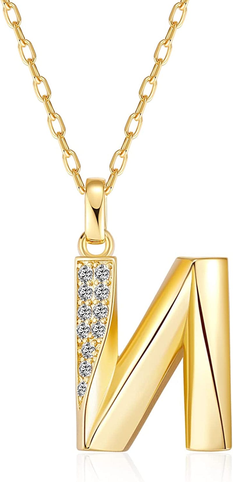 Initial Necklaces for Women, 14K Gold Plated Pendant Letter Necklace for Women Teen Girls , Dainty Gold Necklace Letter Necklace Initial Necklace Jewelry Gifts for Women Girls Gold-N-Notebook full of your name / Dainty velvet bag packaging