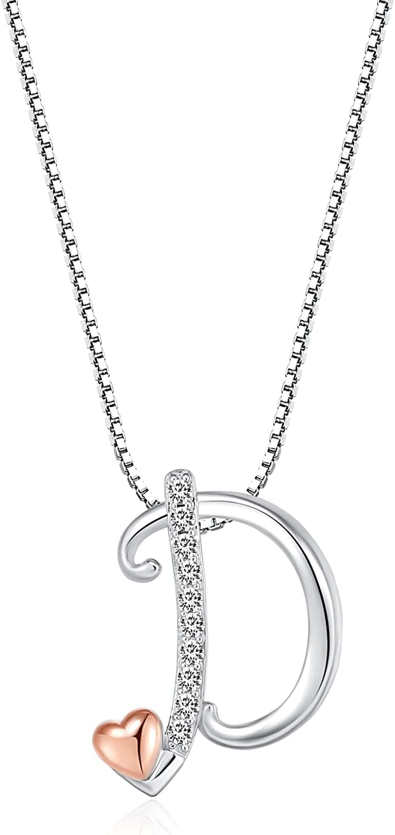 Initial Necklaces for Women, 14K Gold Plated Pendant Letter Necklace for Women Teen Girls , Dainty Gold Necklace Letter Necklace Initial Necklace Jewelry Gifts for Women Girls White Gold-D-Don't mind you shout at me / Dainty velvet bag packaging