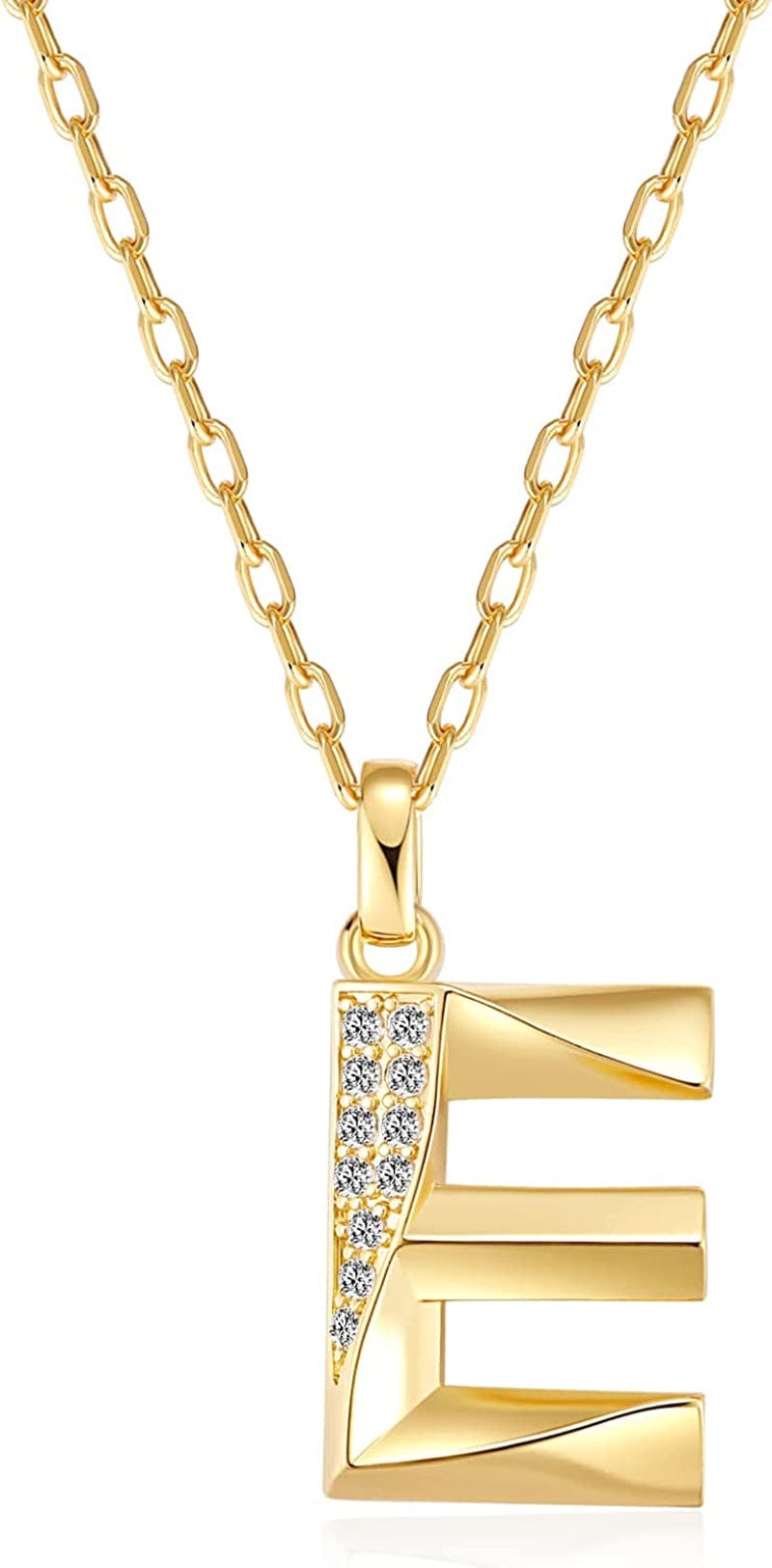 Initial Necklaces for Women, 14K Gold Plated Pendant Letter Necklace for Women Teen Girls , Dainty Gold Necklace Letter Necklace Initial Necklace Jewelry Gifts for Women Girls Gold-E-Every Jack has his Jill / Dainty velvet bag packaging