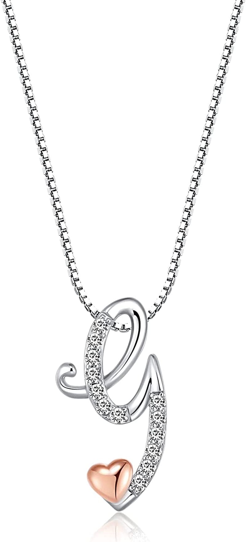 Initial Necklaces for Women, 14K Gold Plated Pendant Letter Necklace for Women Teen Girls , Dainty Gold Necklace Letter Necklace Initial Necklace Jewelry Gifts for Women Girls White Gold-G-Give you what you need / Dainty velvet bag packaging