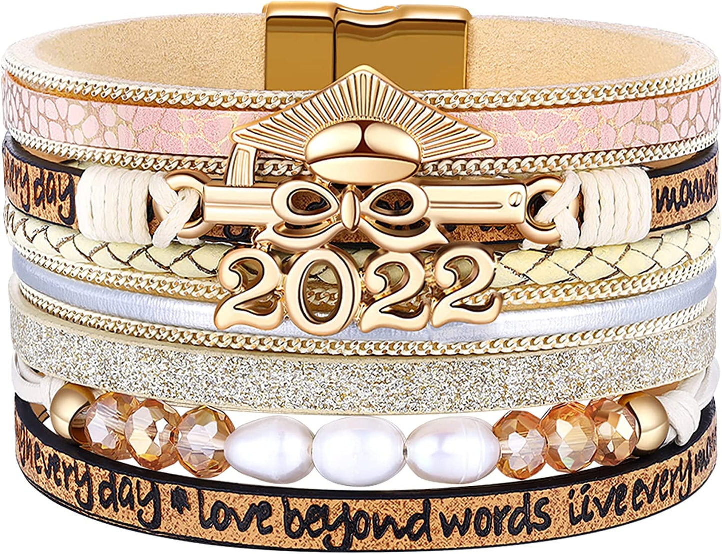 Inspirational Graduation Gifts for Her 2022 Bracelets College High School Graduate Present for Girls Boys Apparel & Accessories > Jewelry > Bracelets Desimtion B-Graduation 2022