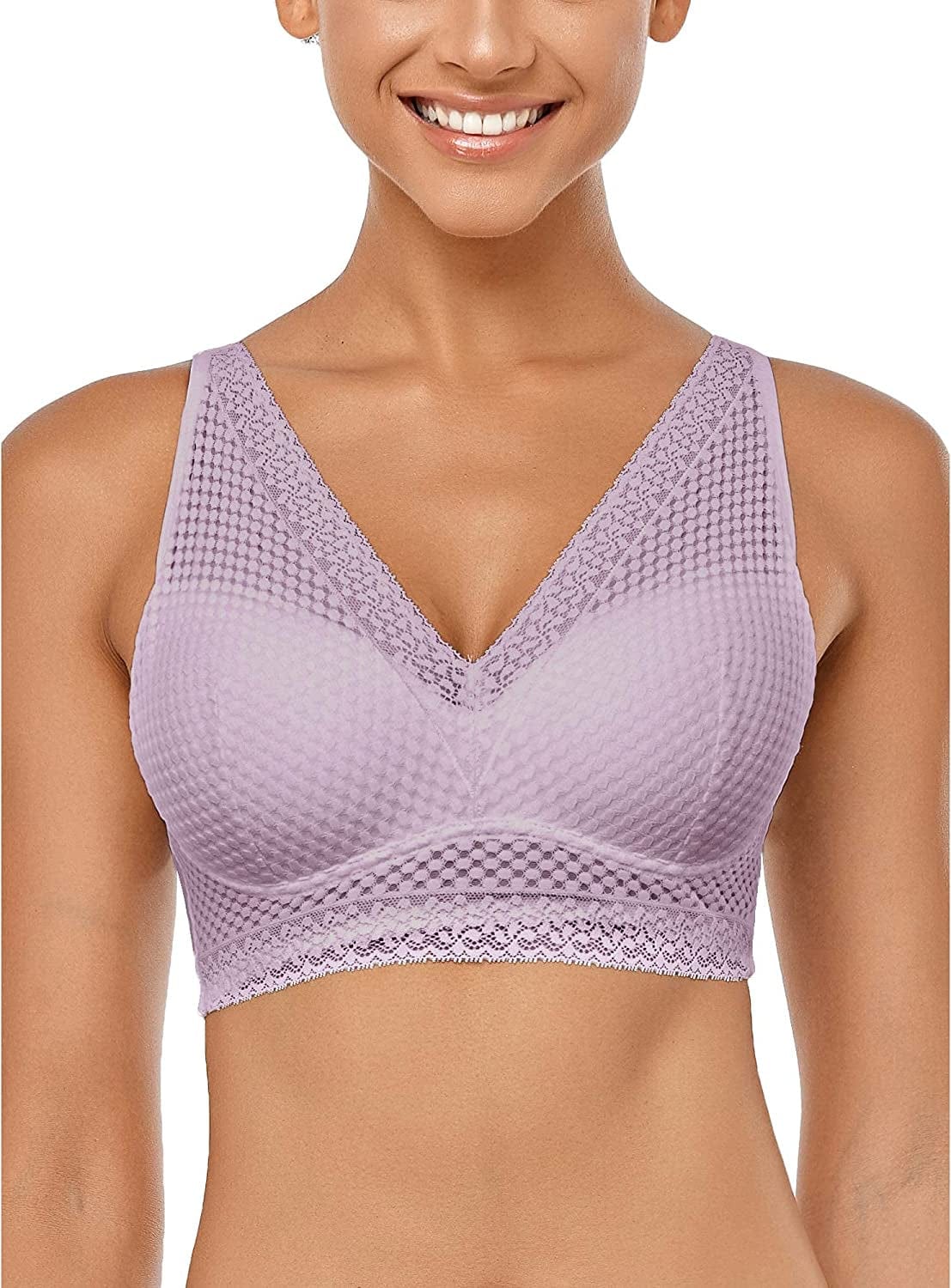 Intimate Portal Women Raerae Good Lift Wire Free Bra | Lightly Padded Demi Bra | Back Smoothing Purple / 38A/B