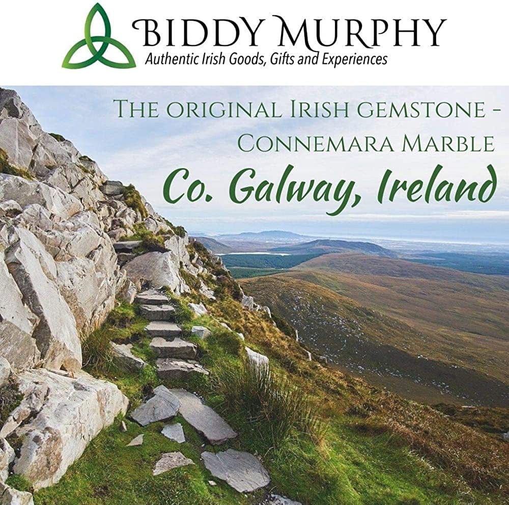 Irish Celtic Cross Necklace with Connemara Marble, Trinity Knot Catholic 925 Sterling Silver Pendant, Fine Jewelry Imported Direct from Ireland for Men Women