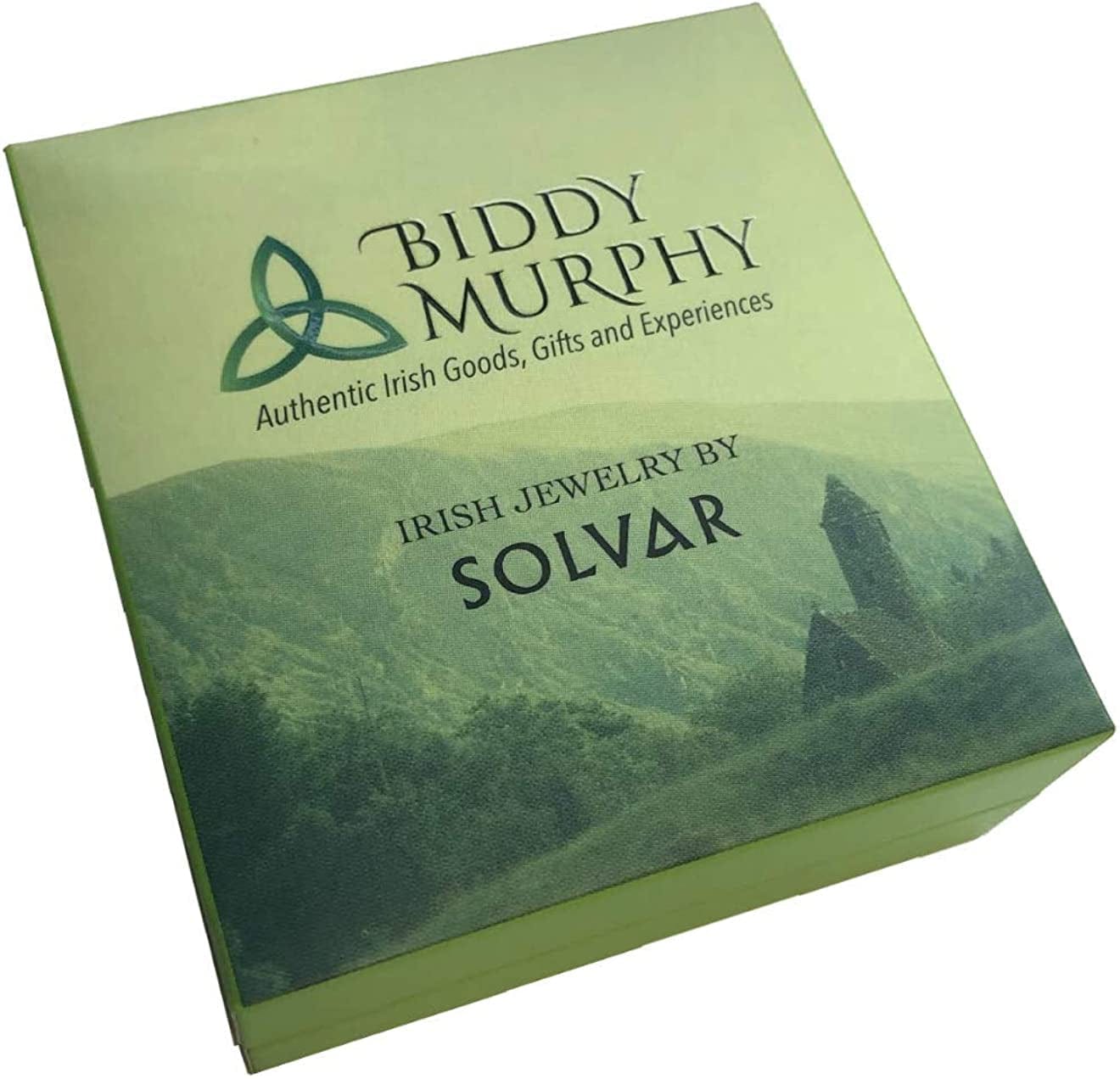 Irish Celtic Cross Necklace with Connemara Marble, Trinity Knot Catholic 925 Sterling Silver Pendant, Fine Jewelry Imported Direct from Ireland for Men Women