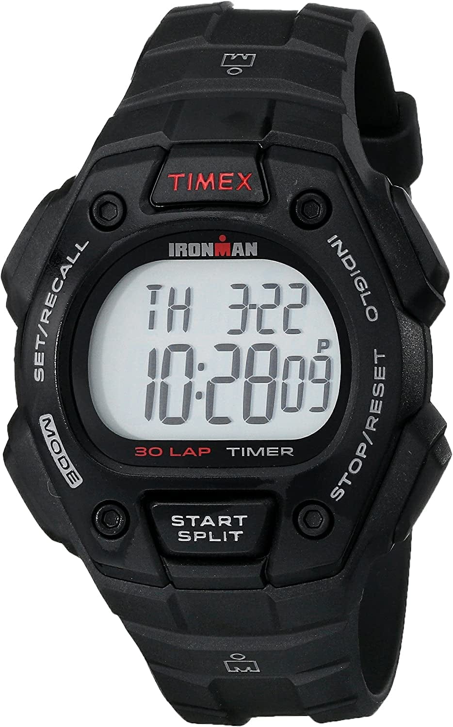 Ironman Classic 30 Full-Size 38Mm Watch Black/Red Accent