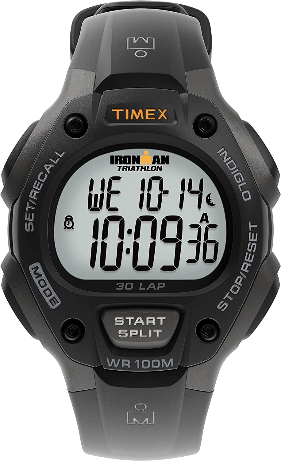 Ironman Classic 30 Full-Size 38Mm Watch Black/Gray/Orange Accent