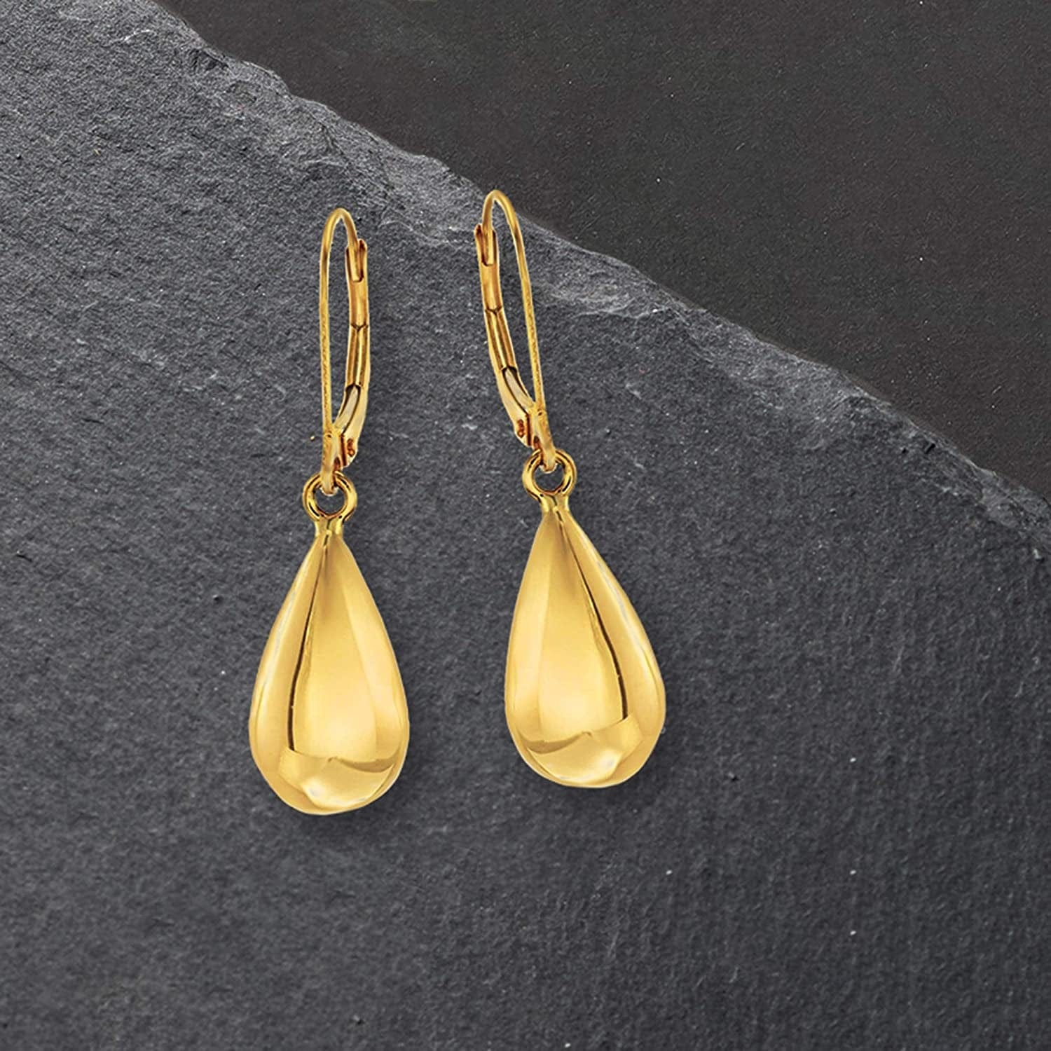 Italian 18Kt Yellow Gold Teardrop Earrings