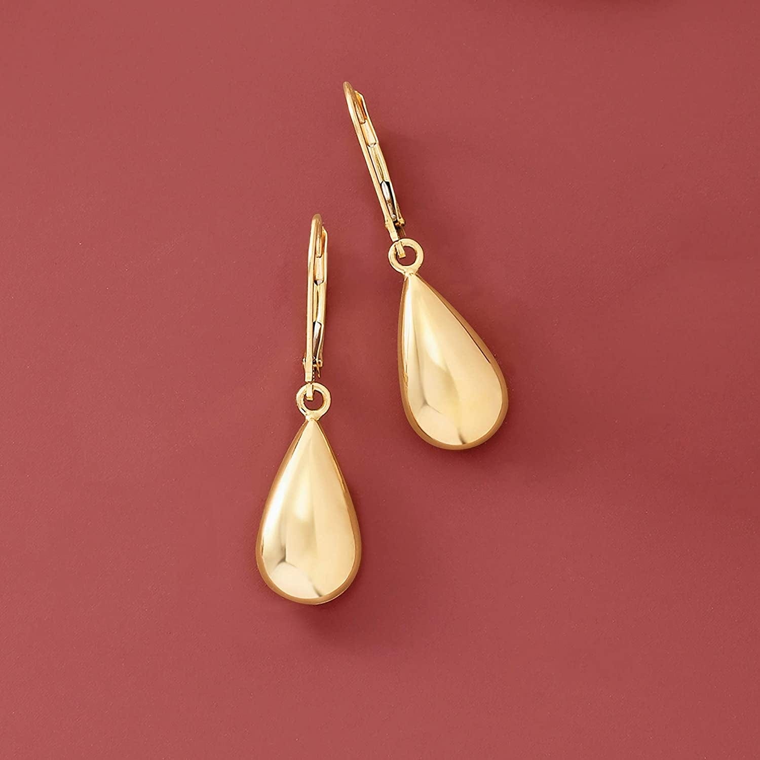 Italian 18Kt Yellow Gold Teardrop Earrings