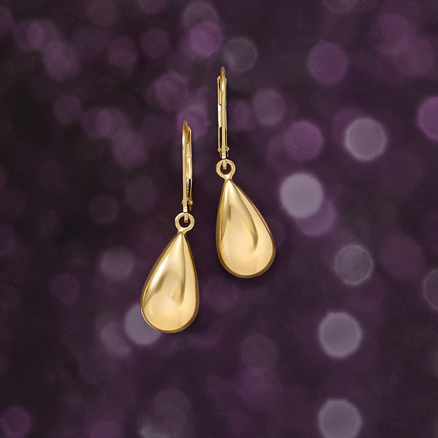 Italian 18Kt Yellow Gold Teardrop Earrings