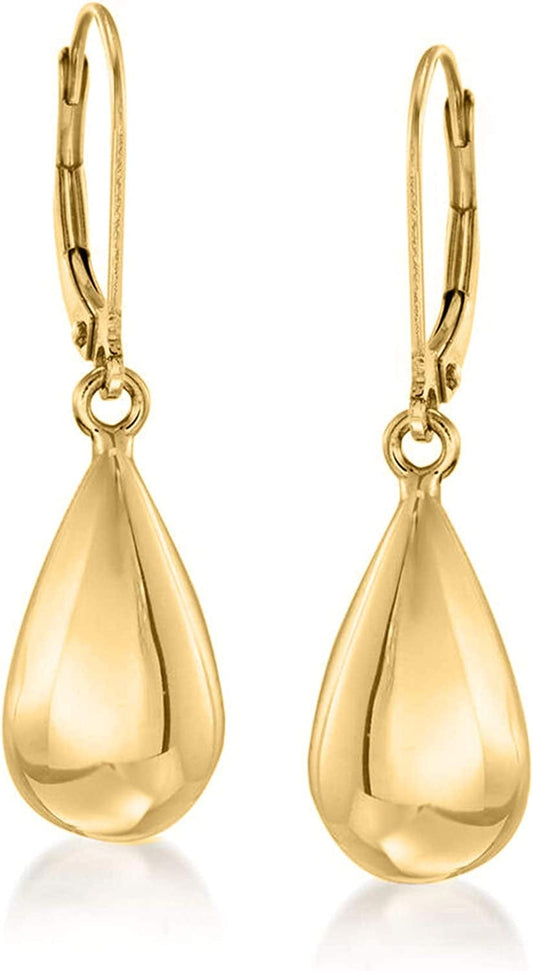 Italian 18Kt Yellow Gold Teardrop Earrings
