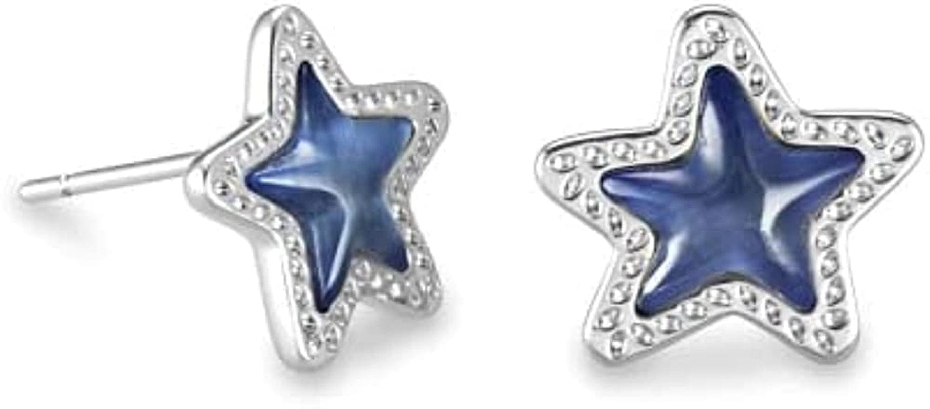 Jae Star Stud Earrings, Fashion Jewelry for Women RHODIUM - NAVY CATS EYE