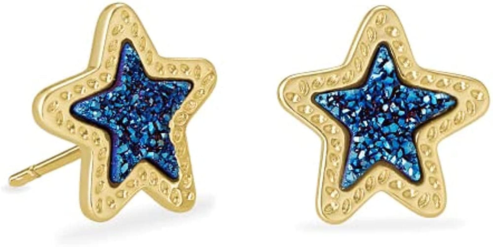 Jae Star Stud Earrings, Fashion Jewelry for Women GOLD - NAVY CATS EYE
