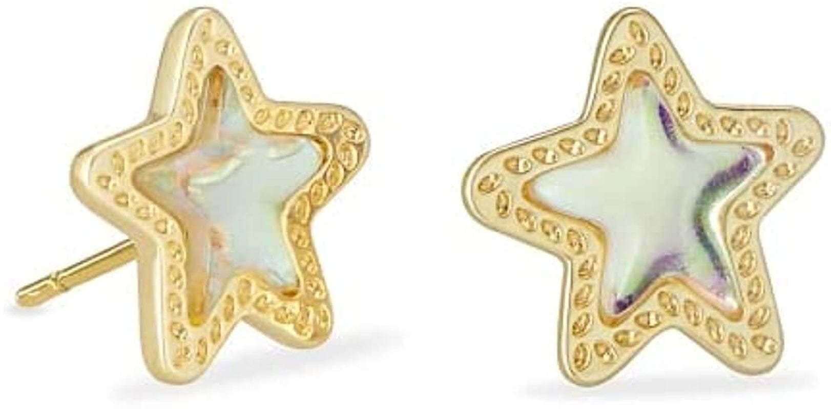 Jae Star Stud Earrings, Fashion Jewelry for Women GOLD - DICHROIC GLASS