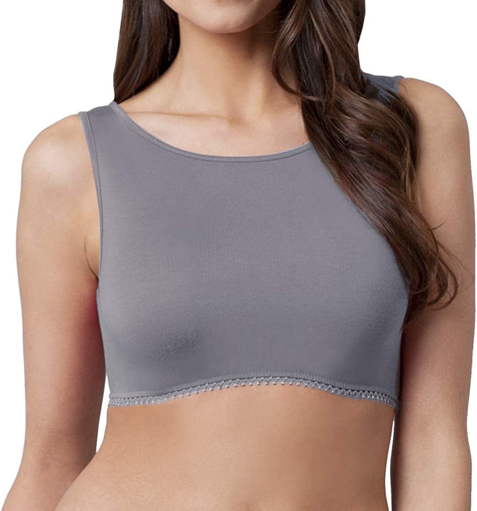 "Janet Boatneck Demi Cami Crop Tops for Women Crop Tops to Layer over the Bra Cleavage USA Made Cropped Tank Top Pewter / Large