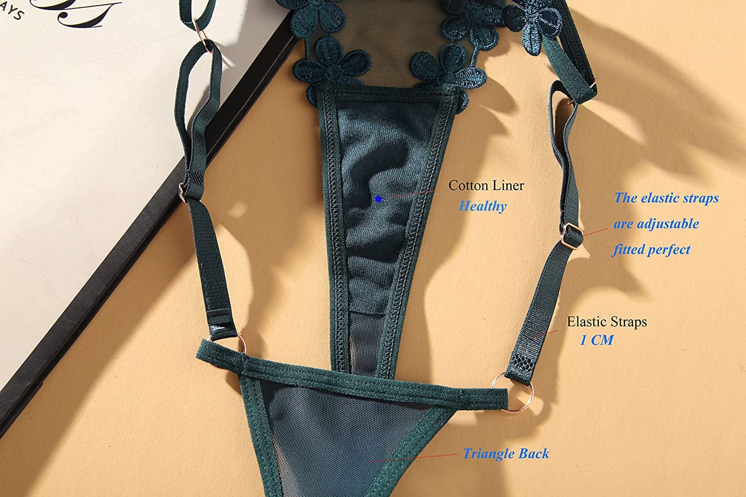 JAZUUP 6 Pack G-String Thongs Straps Adjustable Sides Sexy Breathable T-Back Low Rise Women Underwear Multicolor a