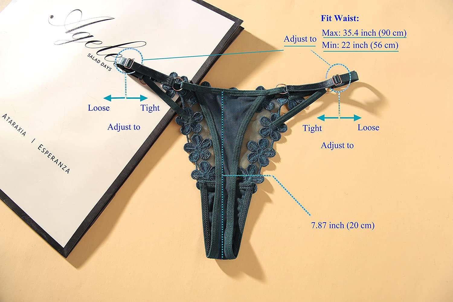 JAZUUP 6 Pack G-String Thongs Straps Adjustable Sides Sexy Breathable T-Back Low Rise Women Underwear Multicolor a