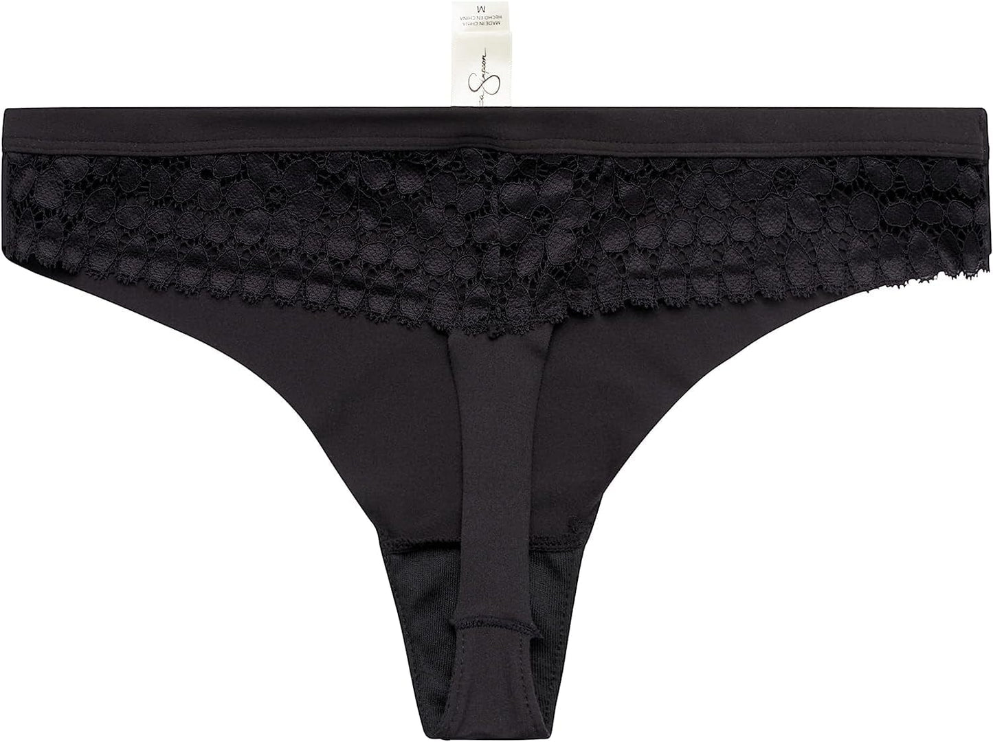 Jessica Simpson Women'S Underwear - 3 Pack Microfiber Lace Thong Panties (S-XL)