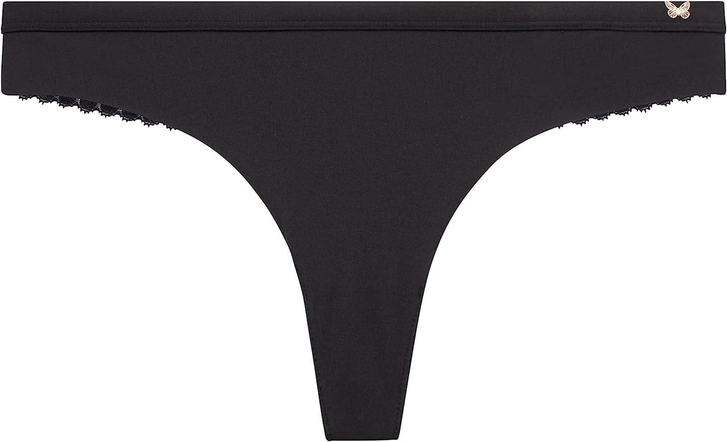 Jessica Simpson Women'S Underwear - 3 Pack Microfiber Lace Thong Panties (S-XL)