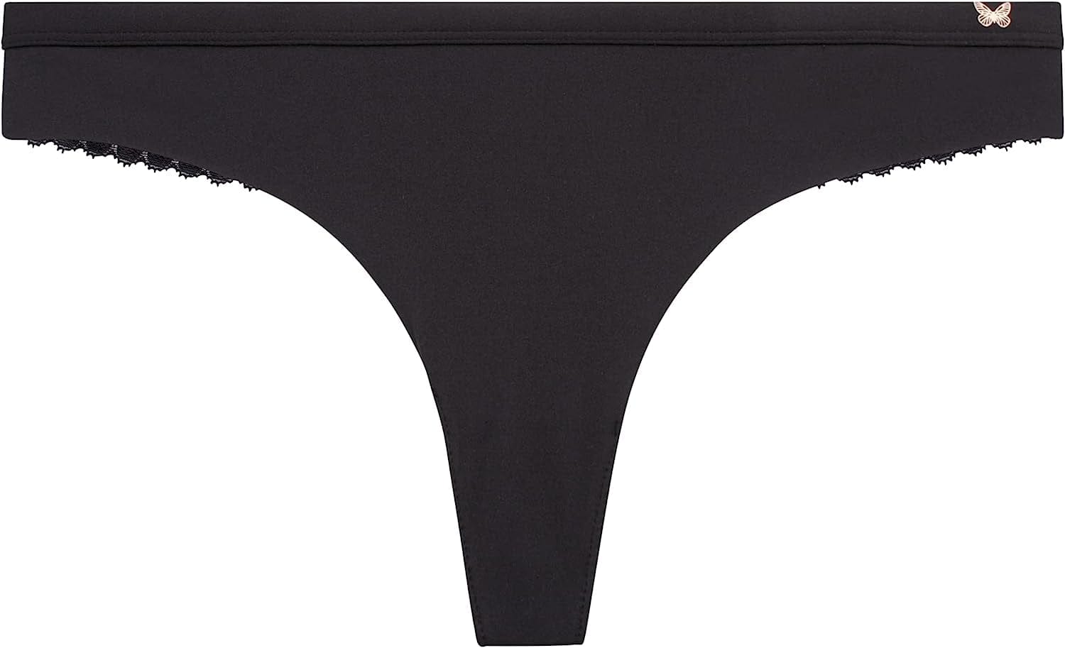Jessica Simpson Women'S Underwear - 3 Pack Microfiber Lace Thong Panties (S-XL)