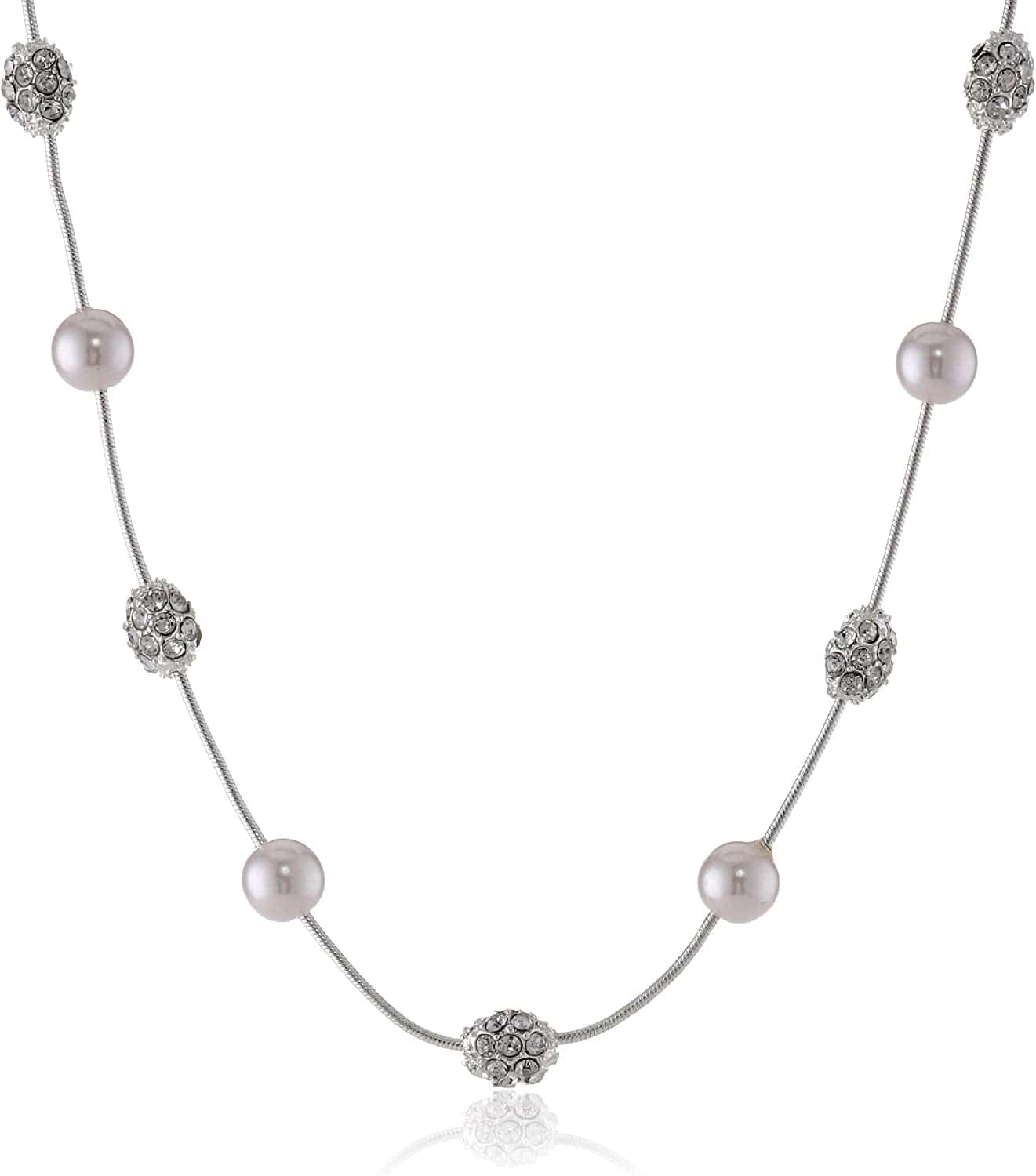 Jewellery Silver / Classics Silver-Tone Cream Pearl Fireball Necklace
