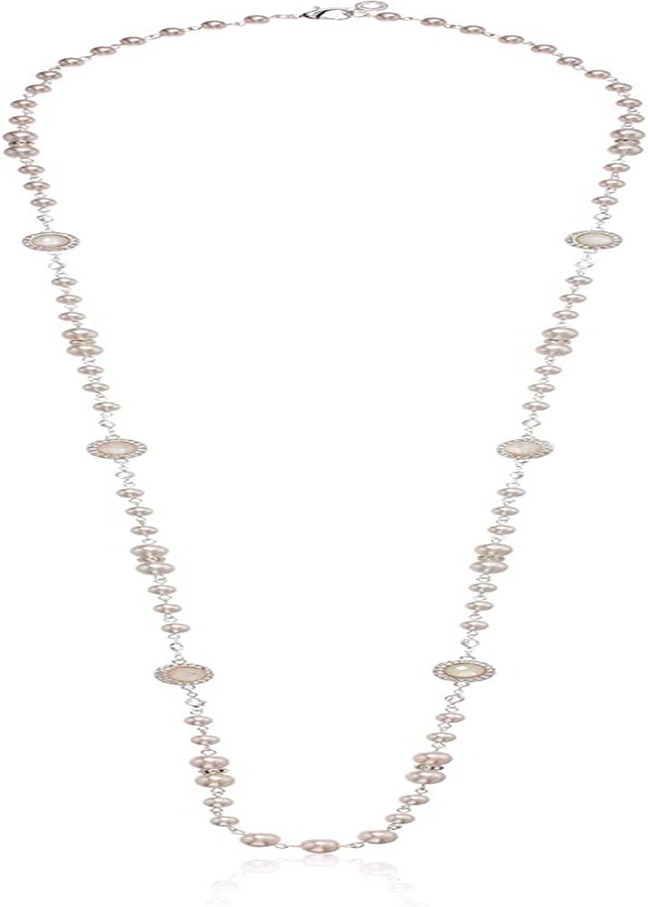 Jewellery Pink / Women's 42 Inch Pearl Silver Strand Necklace