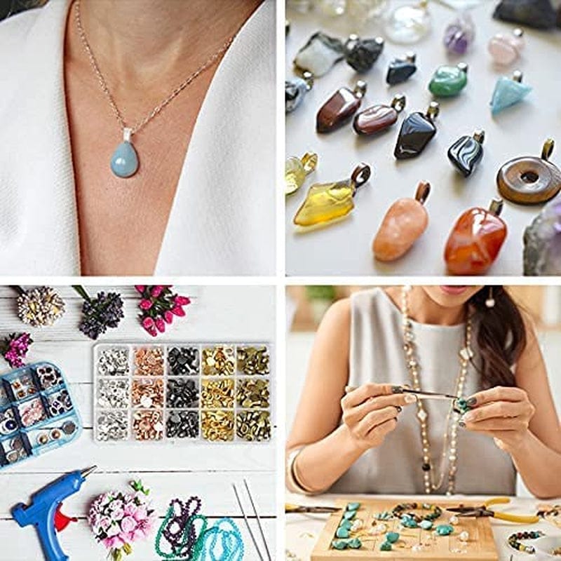 Jewelry Glue on Bails for Pendants – Pendant Bails for Jewelry Making – Jewelry Pendant Bail Kit 225 Pcs Gunmetal Antique Bronze Rose Gold Silver