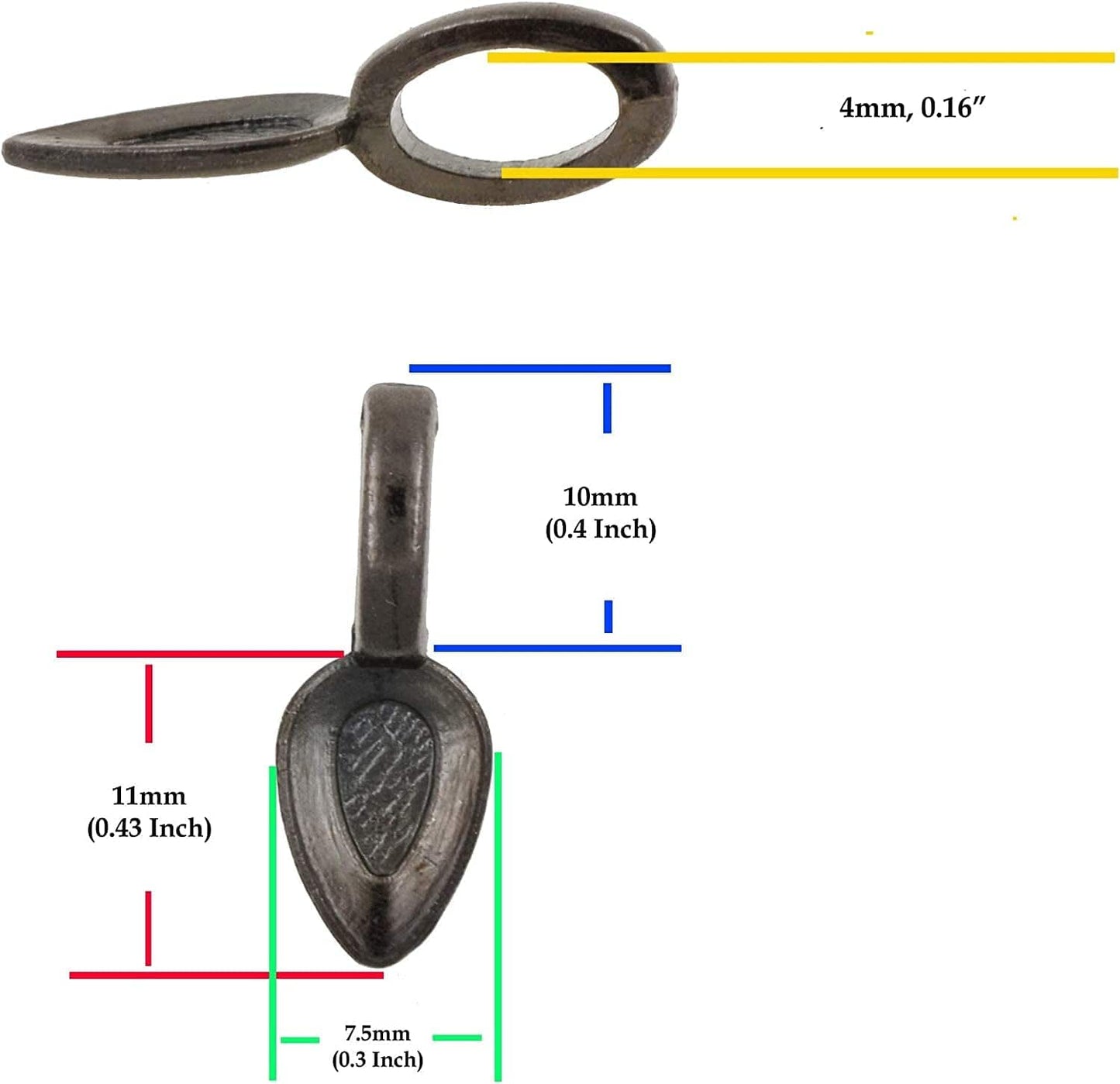 Jewelry Glue on Bails for Pendants – Pendant Bails for Jewelry Making – Jewelry Pendant Bail Kit 225 Pcs Gunmetal Antique Bronze Rose Gold Silver