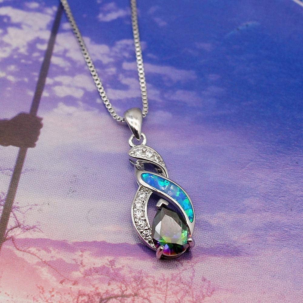 Jewelry Sets Australian Created Opal Necklace Earrings Mother'S Day Gifts Jewelry for Mom
