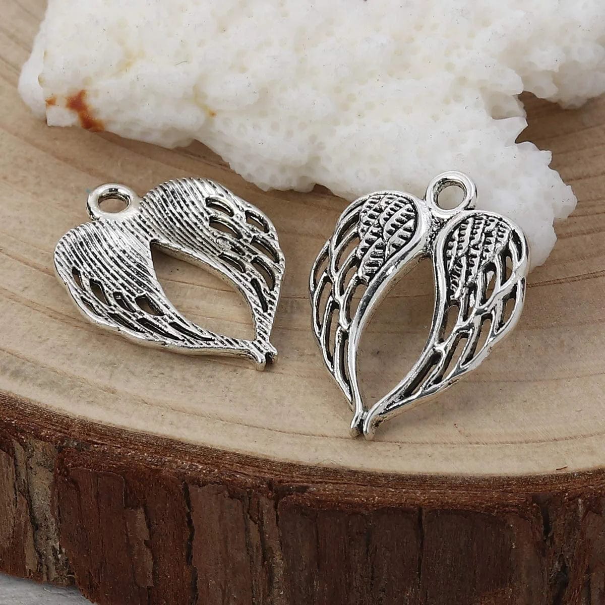 Jgfinds Angel Wings Pendant Charm - 48 Pack Antique Silver Tone for DIY Jewelry Making Supplies; Small 7/8 Inch Metal Wings for Bracelet, Necklace, Earrings or Arts and Crafts