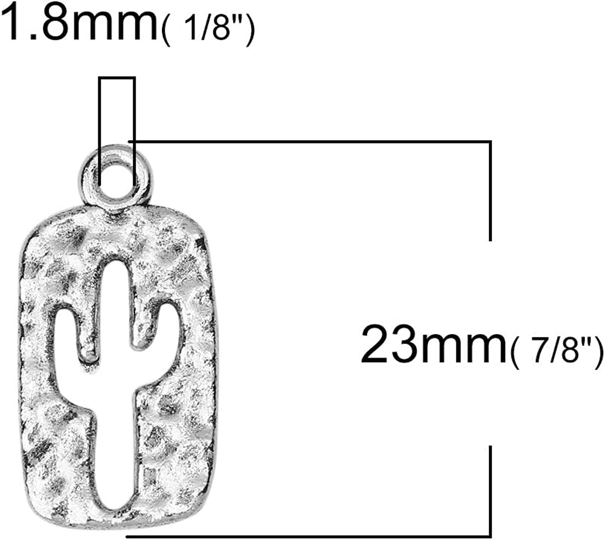 Jgfinds Cactus Charm Pendants, South Western Jewelry Making Accessories, Silver Tone, 45 Pack for Cacti Jewelry, Western Necklace, Western Keychain or Country Girl Arts and Crafts