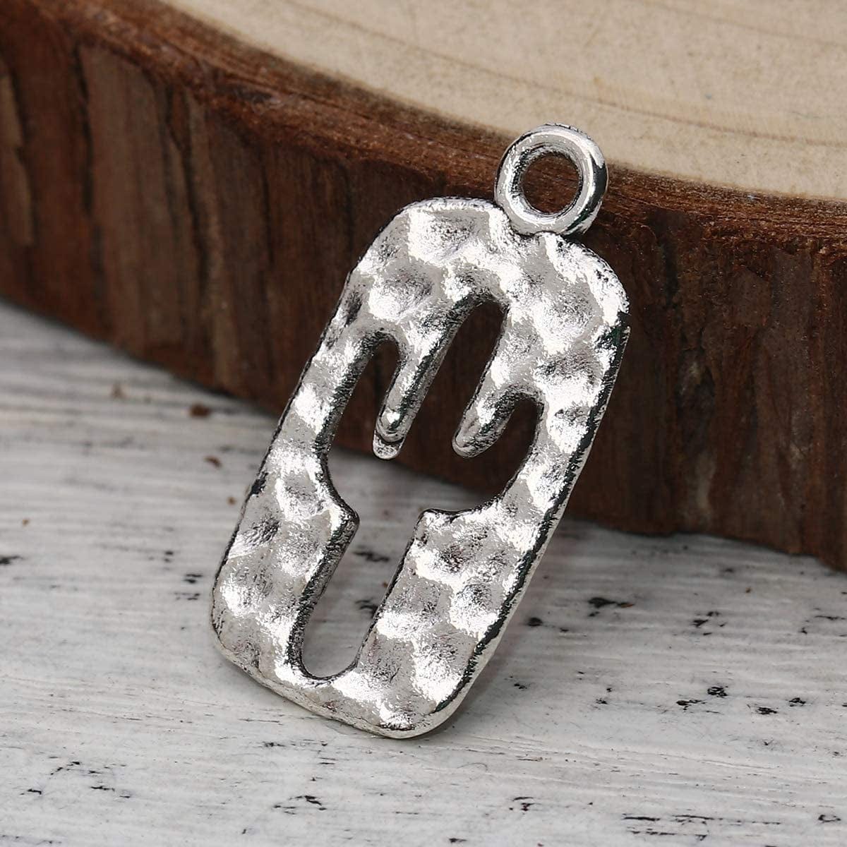Jgfinds Cactus Charm Pendants, South Western Jewelry Making Accessories, Silver Tone, 45 Pack for Cacti Jewelry, Western Necklace, Western Keychain or Country Girl Arts and Crafts