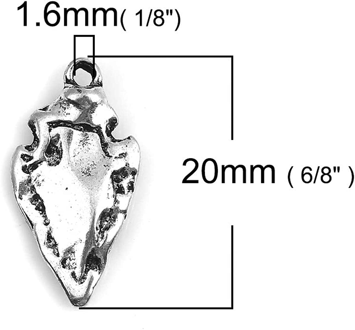 Jgfinds Native American Inspired Arrowhead Pendants, Charms for DIY Jewelry Making, 20 Pack