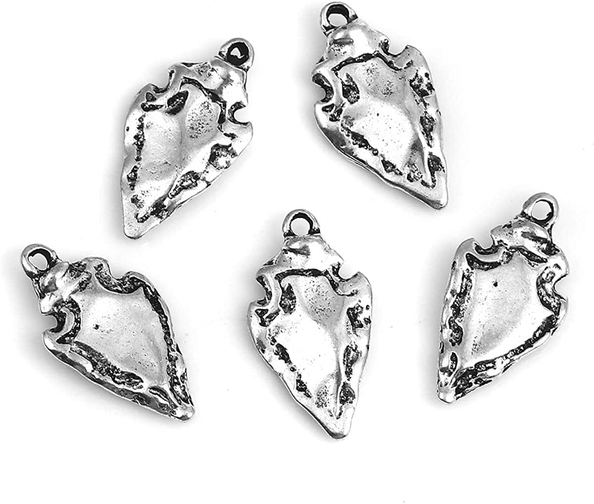 Jgfinds Native American Inspired Arrowhead Pendants, Charms for DIY Jewelry Making, 20 Pack
