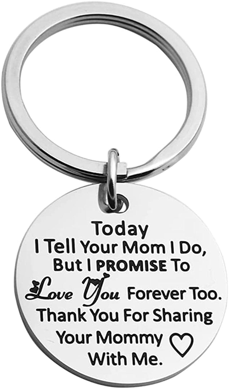 JINGMARUO Stepson Gift Stepdaughter Gift Today I Tell Your Dad/Mom I Do but I Promise to Love You Necklace Gift from Stepmom Stepdad Thank You for Sharing Your Mommy with Me-Keychain