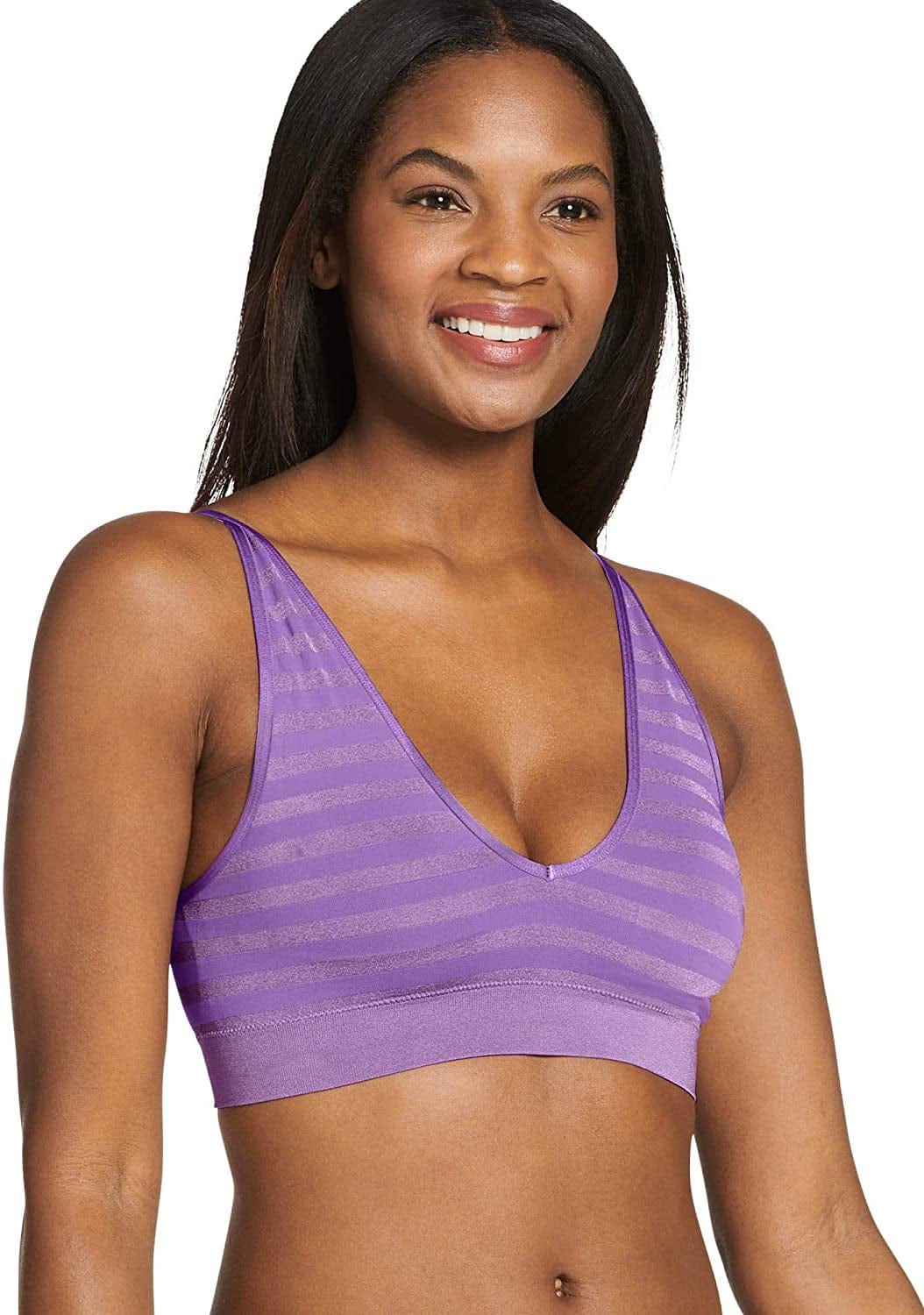 Jockey Women'S Bra Matte & Shine Seamfree Bralette Purple Orchid / Small