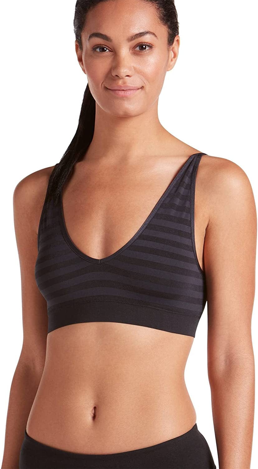 Jockey Women'S Bra Matte & Shine Seamfree Bralette Black / 2X