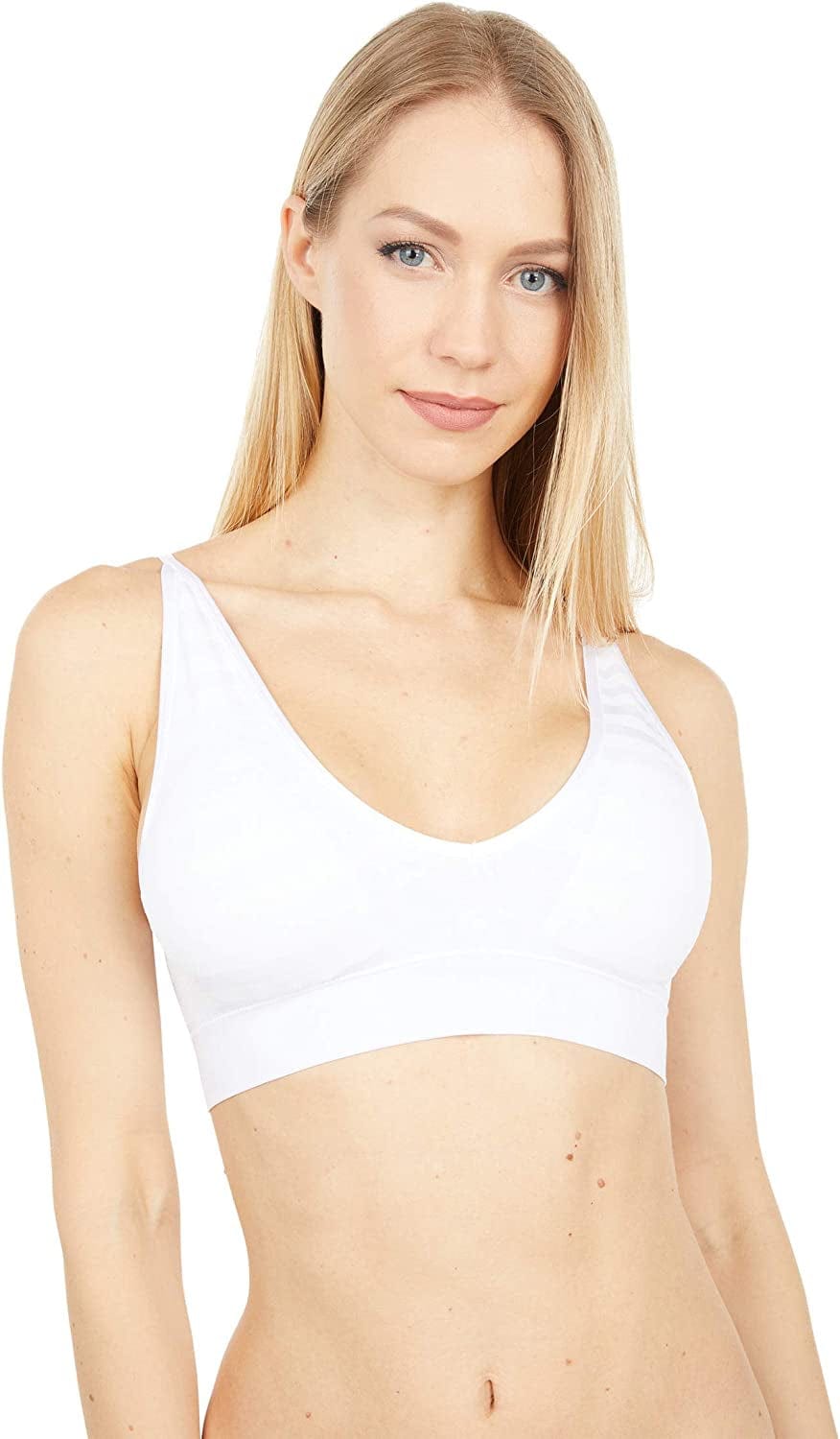 Jockey Women'S Bra Matte & Shine Seamfree Bralette White / 2X