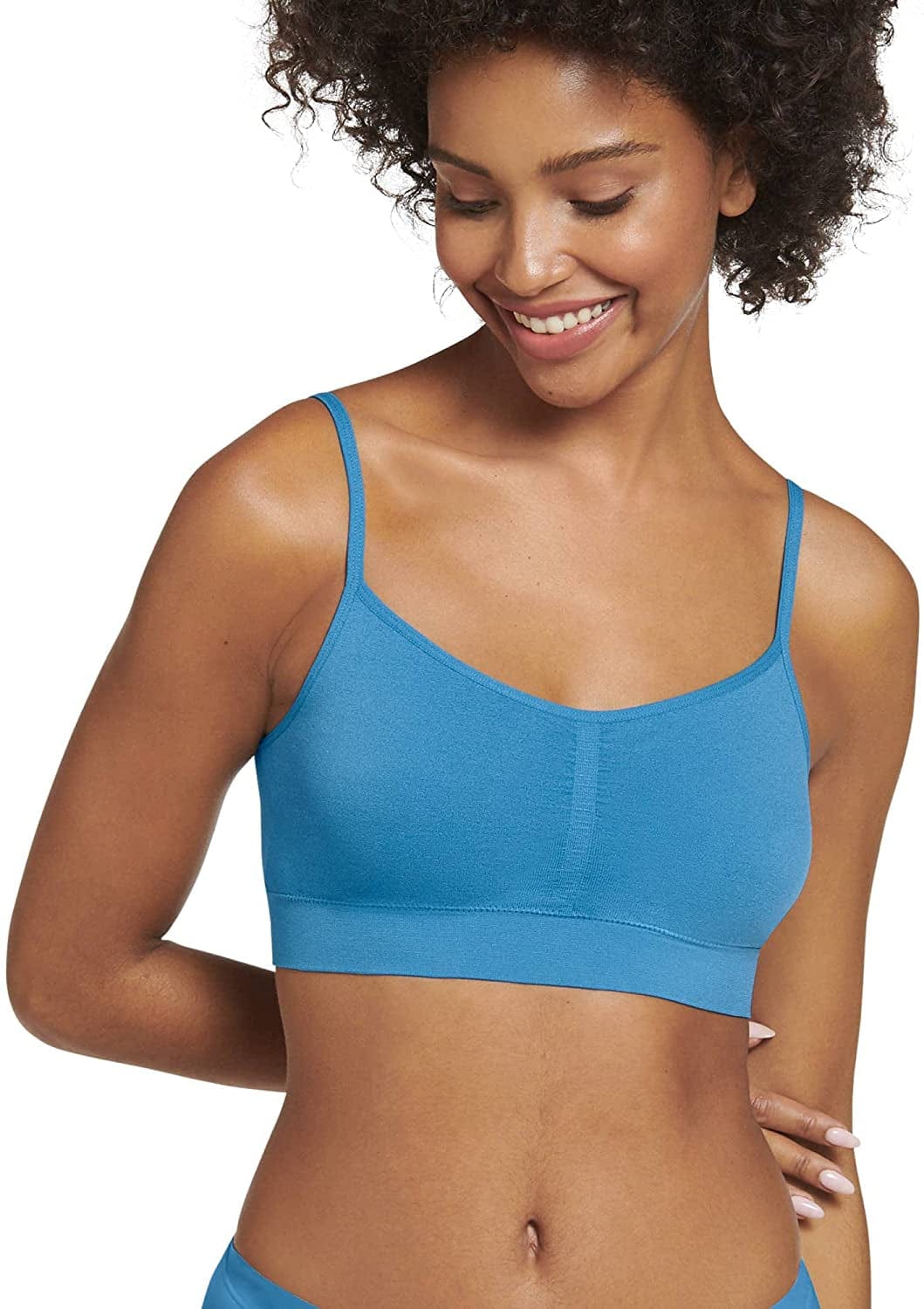 Jockey Women'S Bra Modern Micro Seamfree Cami Strap Bralette Vallarta Blue / Small