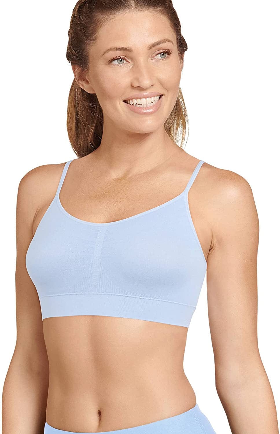 Jockey Women'S Bra Modern Micro Seamfree Cami Strap Bralette Lake Sky / Large