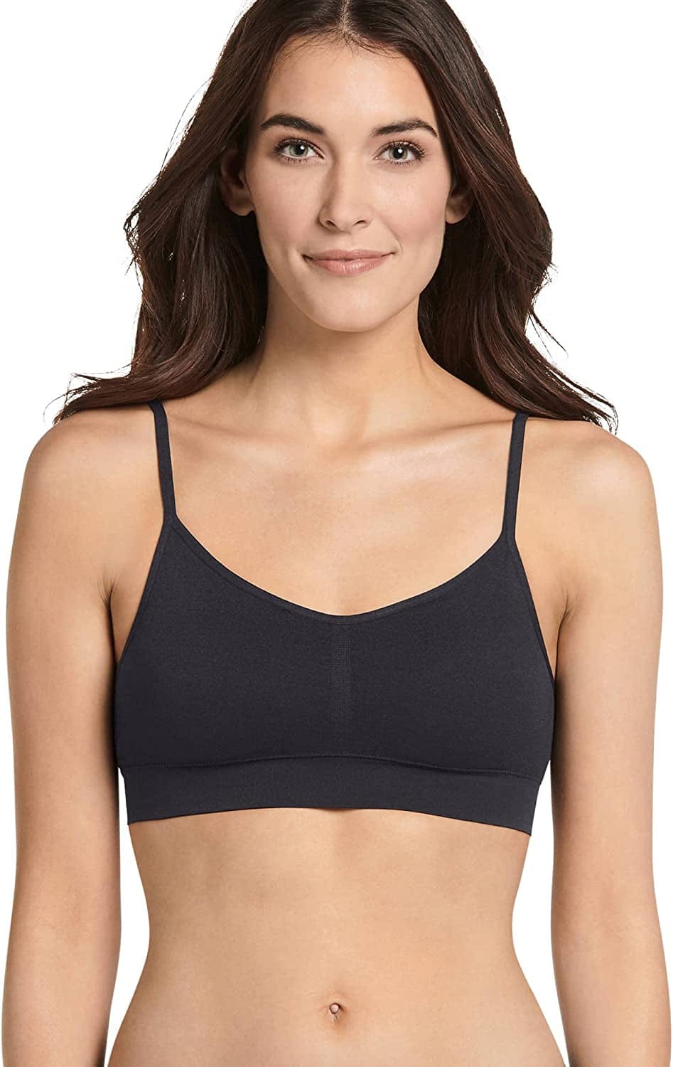 Jockey Women'S Bra Modern Micro Seamfree Cami Strap Bralette Black / X-Large