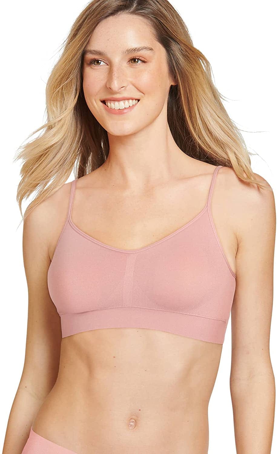 Jockey Women'S Bra Modern Micro Seamfree Cami Strap Bralette Earth Rose / X-Small