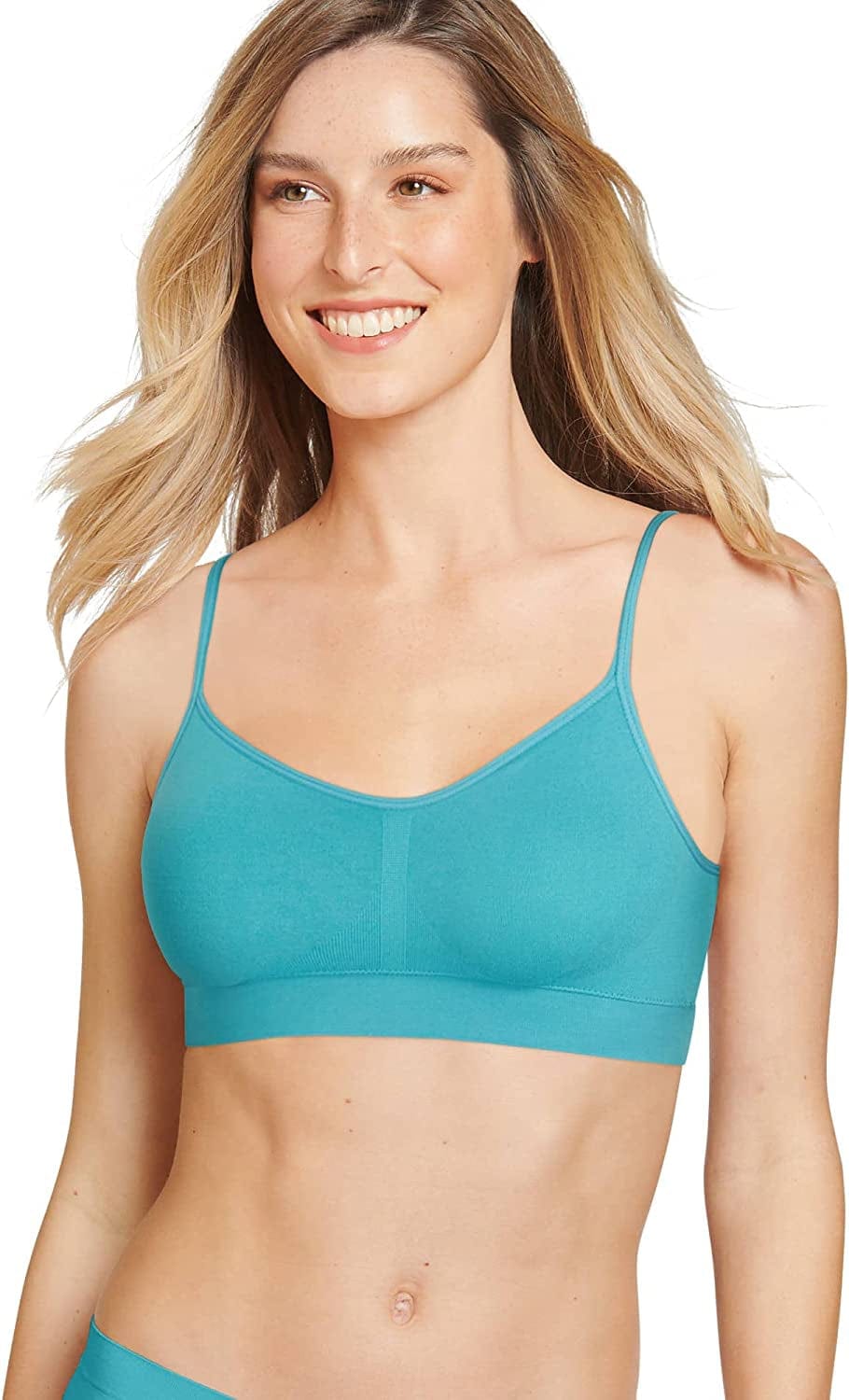 Jockey Women'S Bra Modern Micro Seamfree Cami Strap Bralette Softest Teal / X-Large