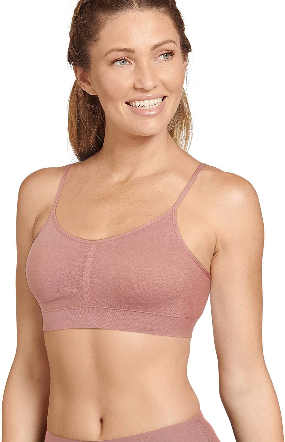 Jockey Women'S Bra Modern Micro Seamfree Cami Strap Bralette Nude Plum / Medium