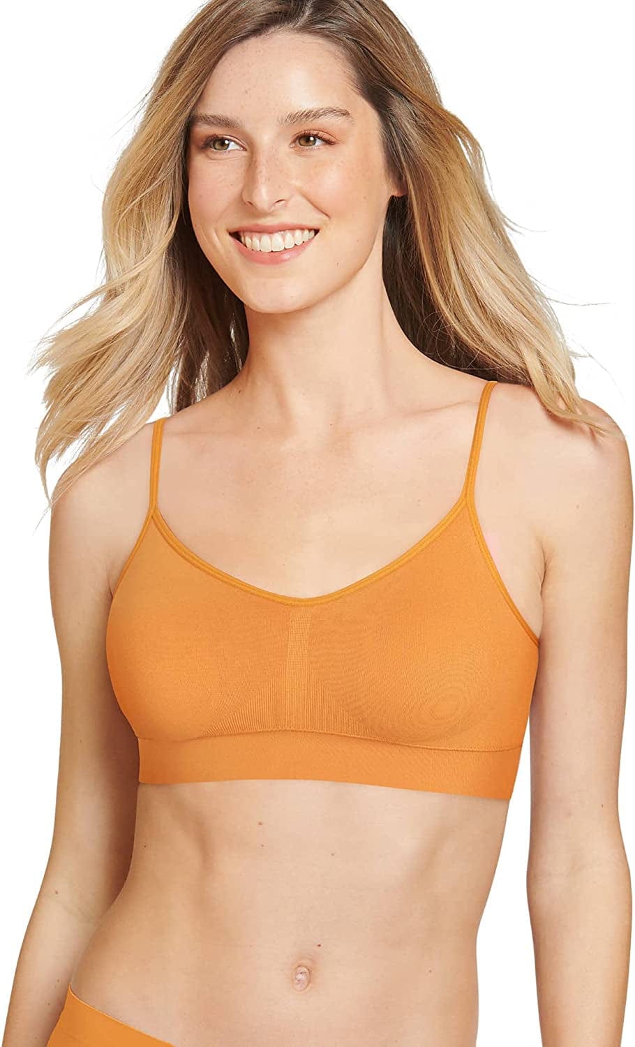 Jockey Women'S Bra Modern Micro Seamfree Cami Strap Bralette Warm Cider / X-Large