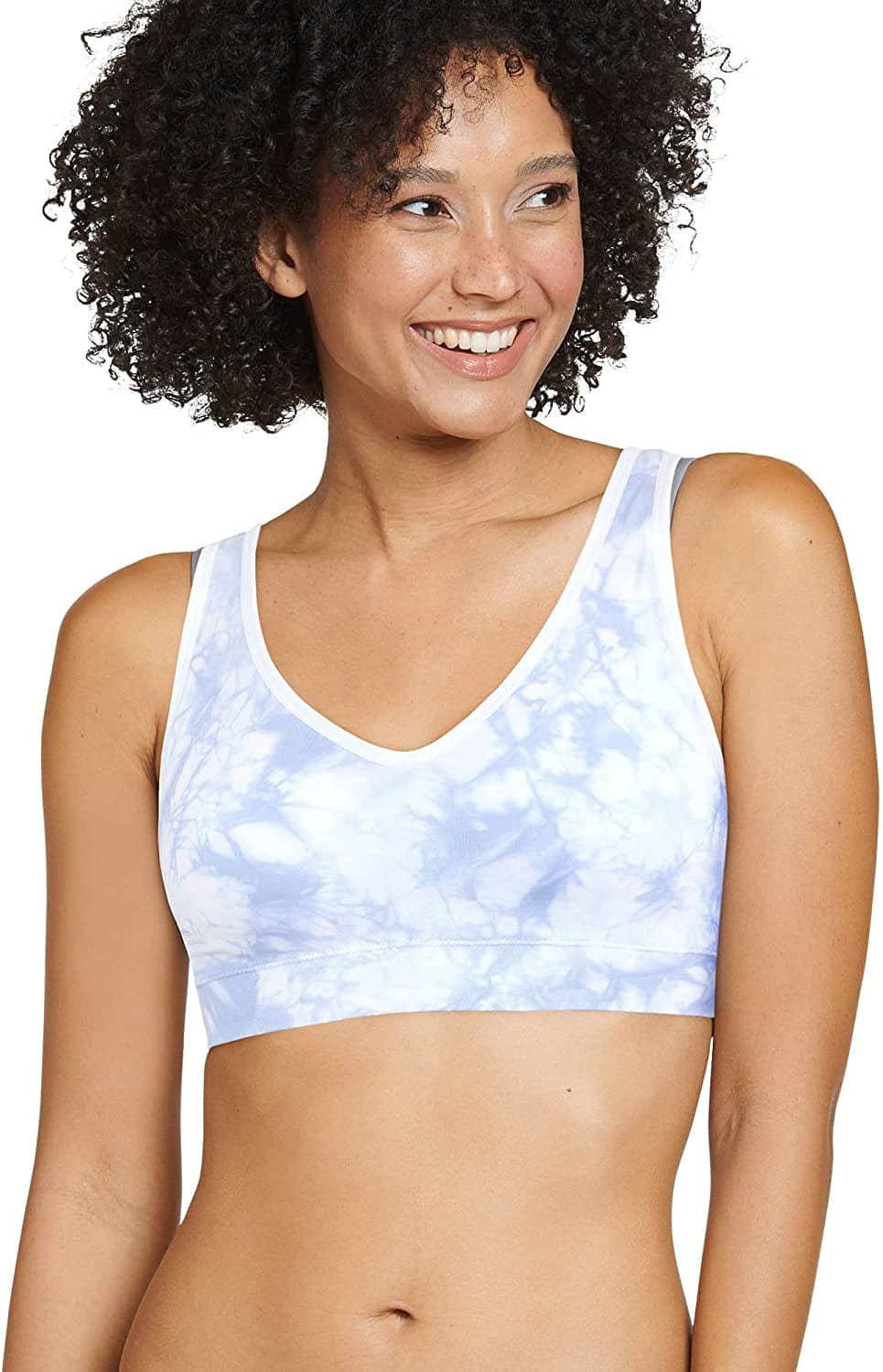 Jockey Women'S Bra Molded Cup Seamfree Bralette Lake Sky Tie Dye / Large