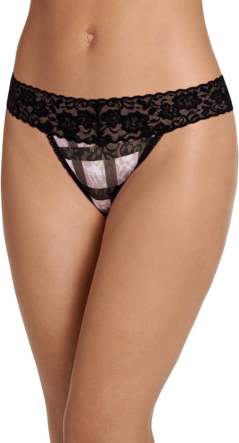 Jockey Women'S Underwear Allover Lace Thong Mini Classic Gingham / X-Large