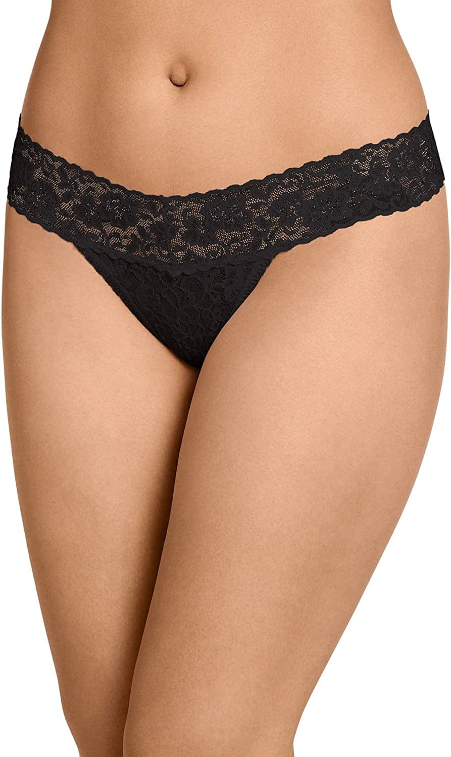Jockey Women'S Underwear Allover Lace Thong Black / X-Small