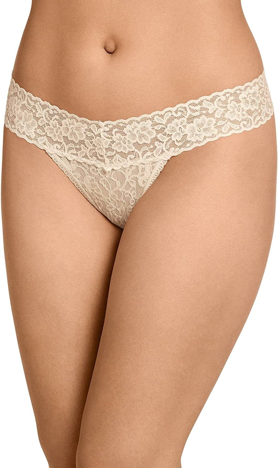 Jockey Women'S Underwear Allover Lace Thong Dusty Sand / X-Large